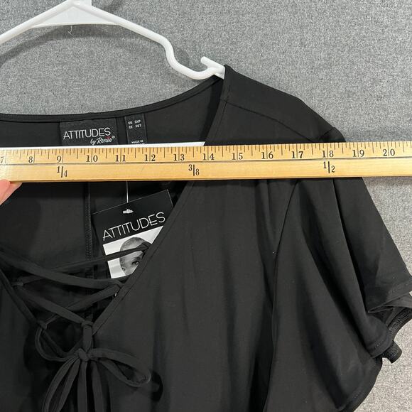 Attitudes by Renee Petite Lace Front Maxi Dress Black 3XP - Picture 9 of 16